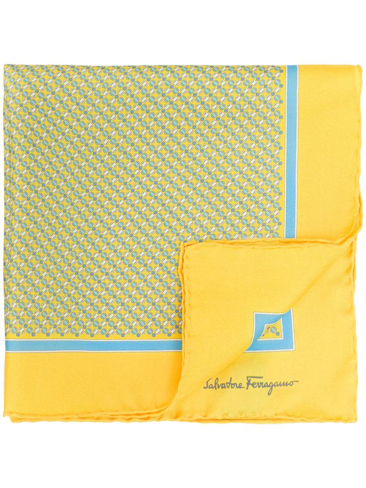 Salvatore Ferragamo Small Square Scarf - Yellow & Orange
