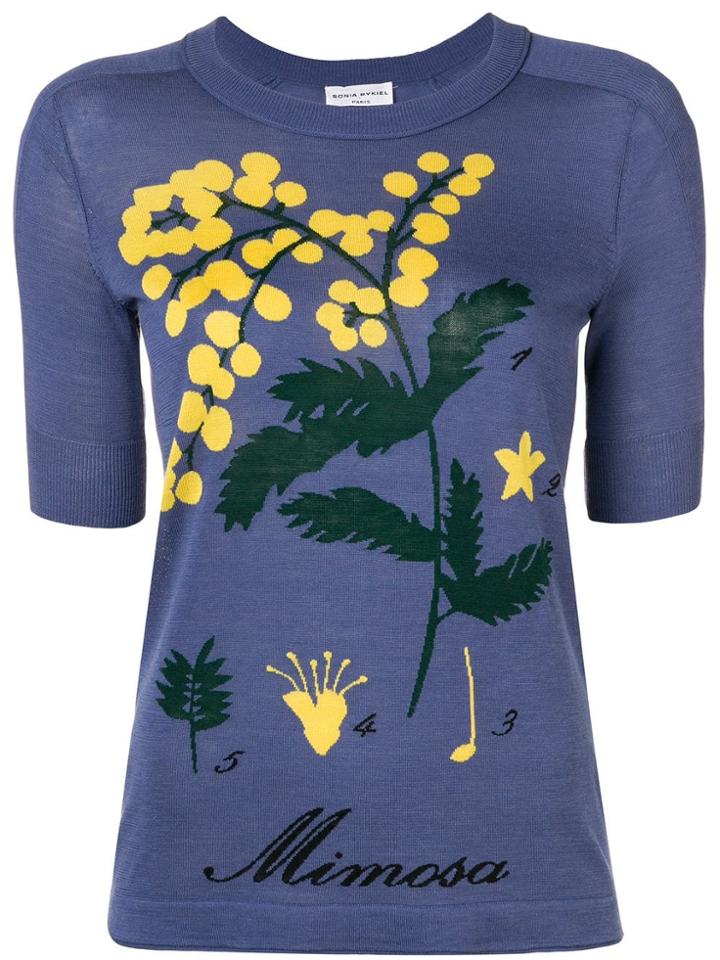 Sonia Rykiel Printed Floral T-shirt - Blue