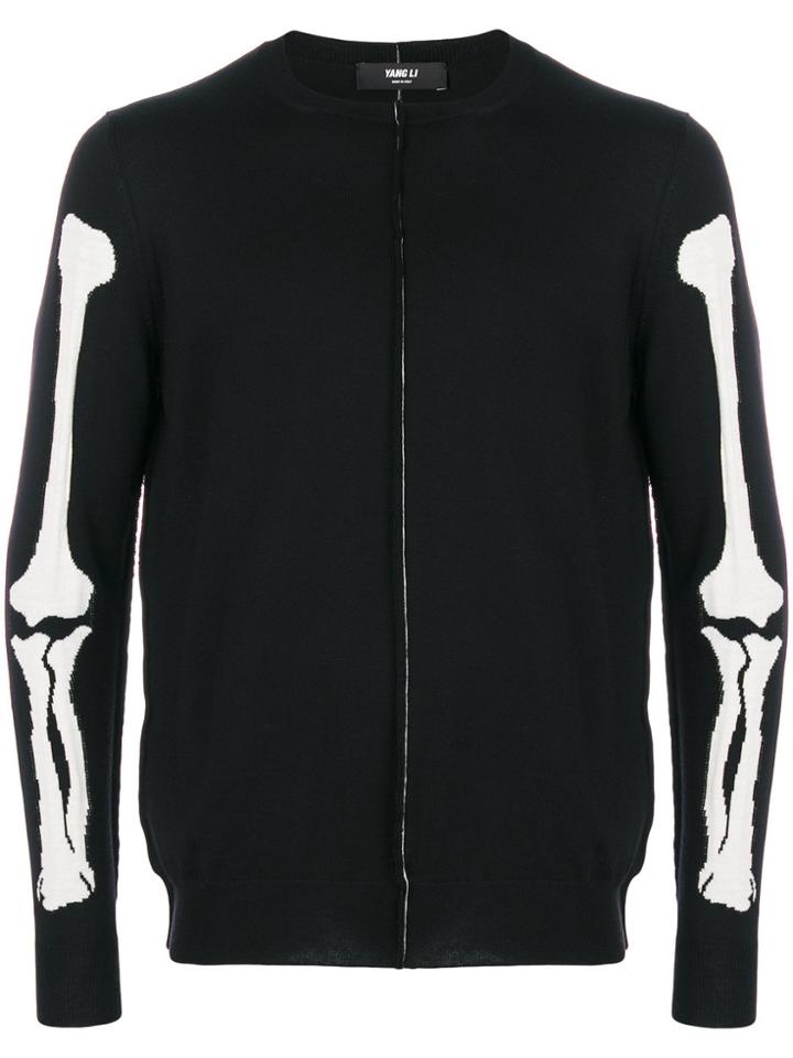 Yang Li Bones Knitted Sweater - Black