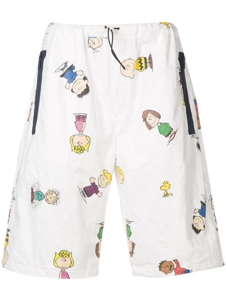 Lc23 Cartoon Print Shorts - White