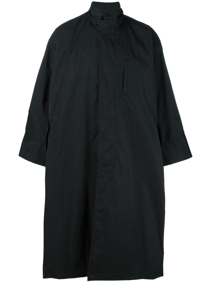 Issey Miyake Long Cape Coat, Men's, Size: 1, Black, Polyester/cotton