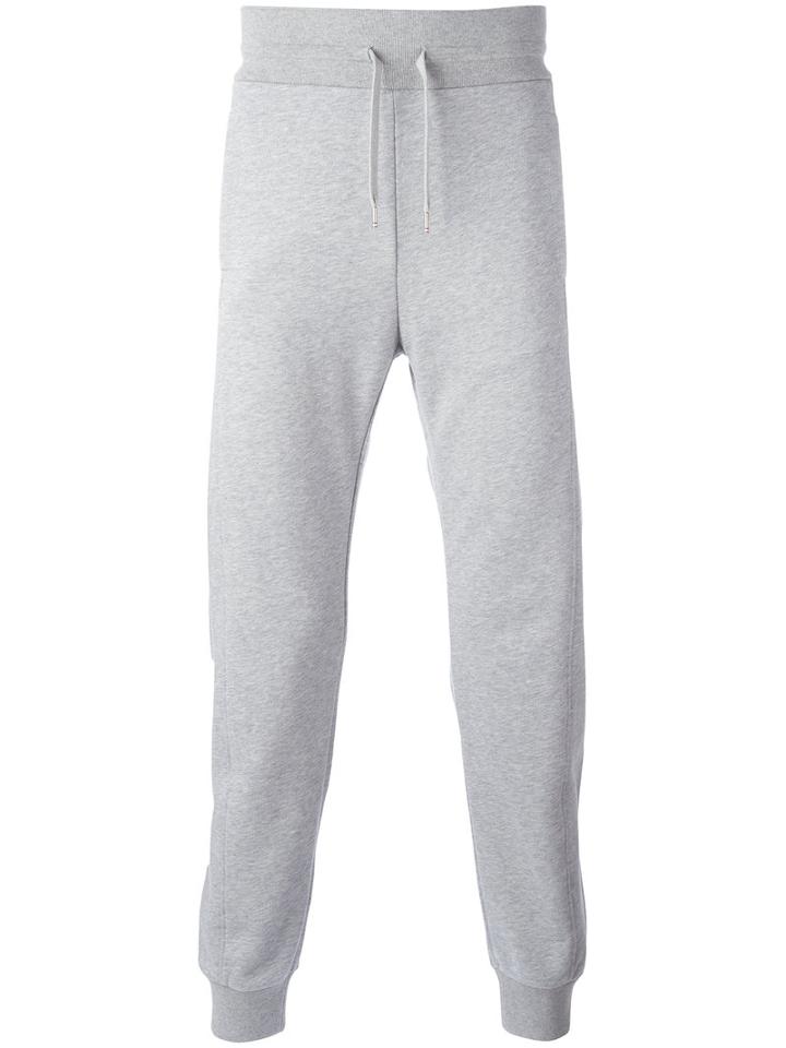 Moncler Gamme Bleu Embroidered Logo Sweatpants, Men's, Size: Medium, Grey, Cotton