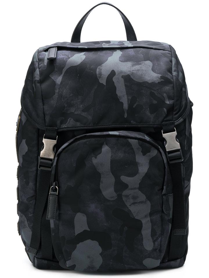 Prada Camouflage Backpack - Blue