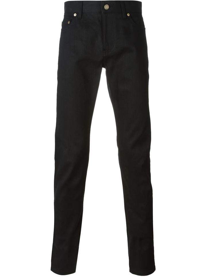 Saint Laurent Classic Slim Jeans, Men's, Size: 29, Black, Cotton/polyurethane