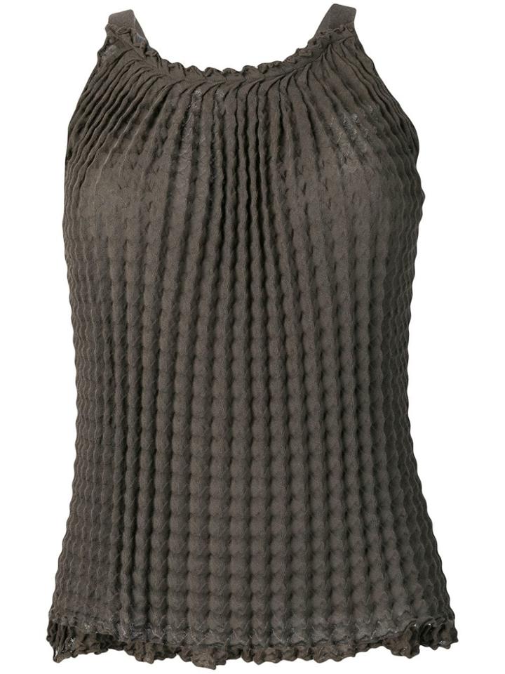 Roberto Collina Pleated Sleeveless Top - Green