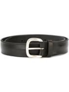 Orciani Curved Buckle Belt, Men's, Size: 100, Black, Leather/brass