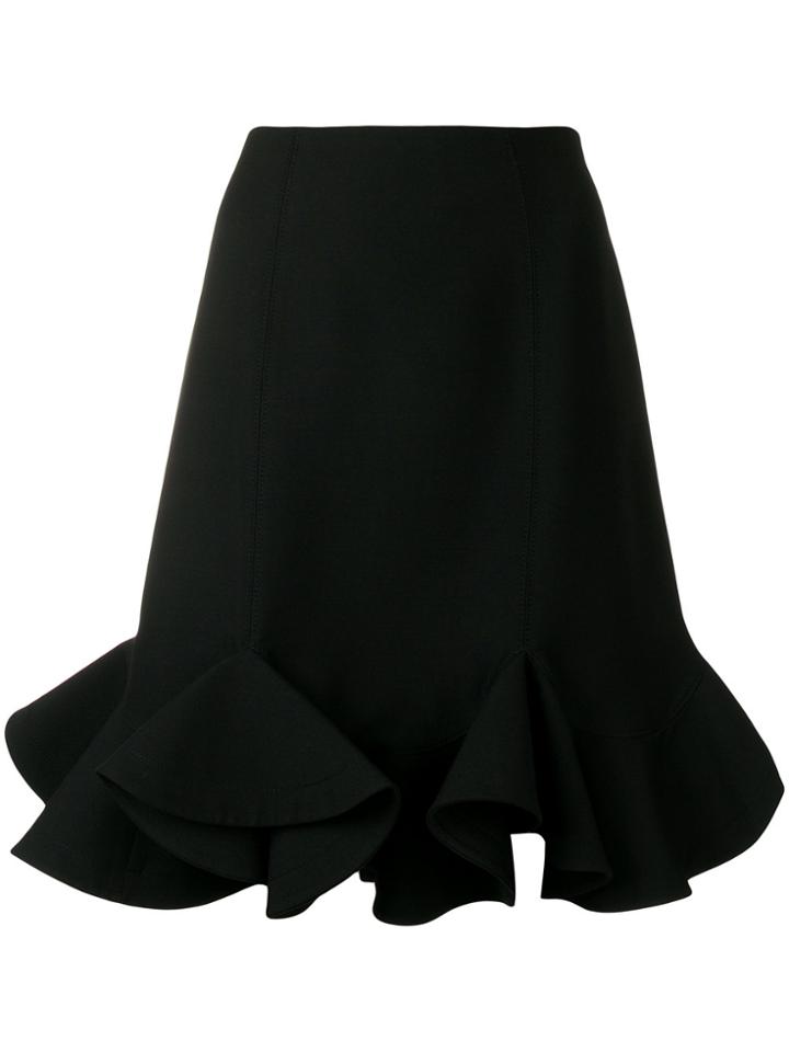 Valentino Ruffle Hem Skirt - Black