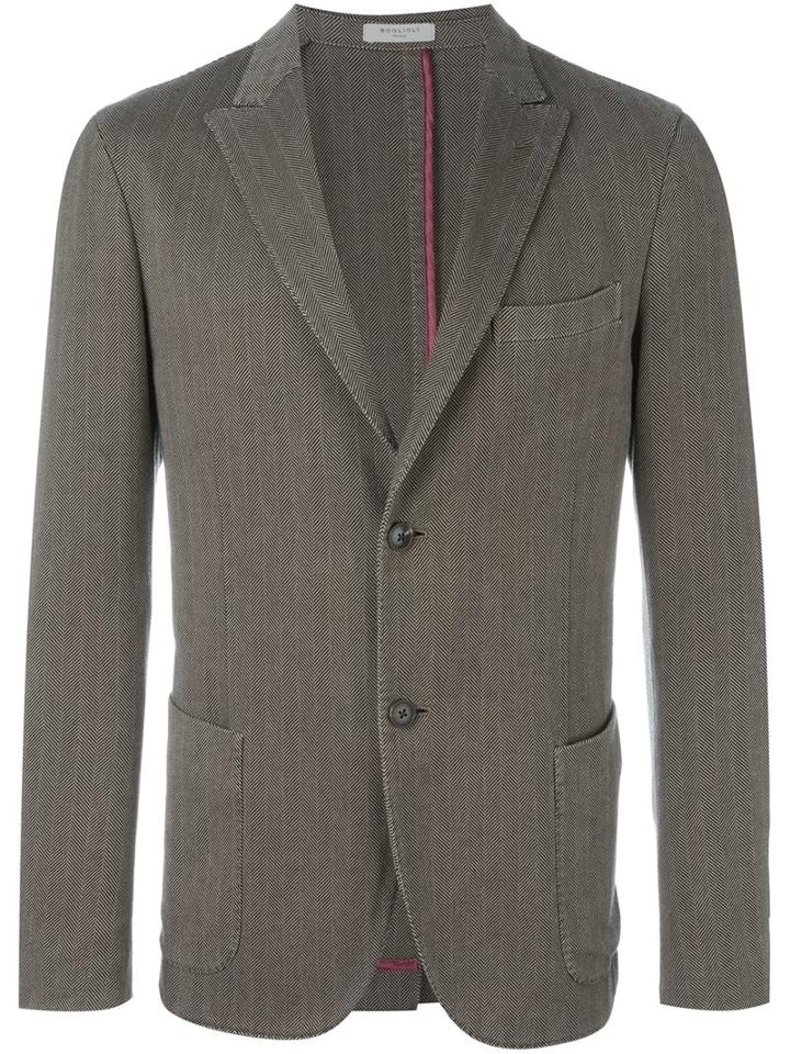 Boglioli Notched Lapel Blazer, Men's, Size: 54, Nude/neutrals, Cotton/spandex/elastane/cupro