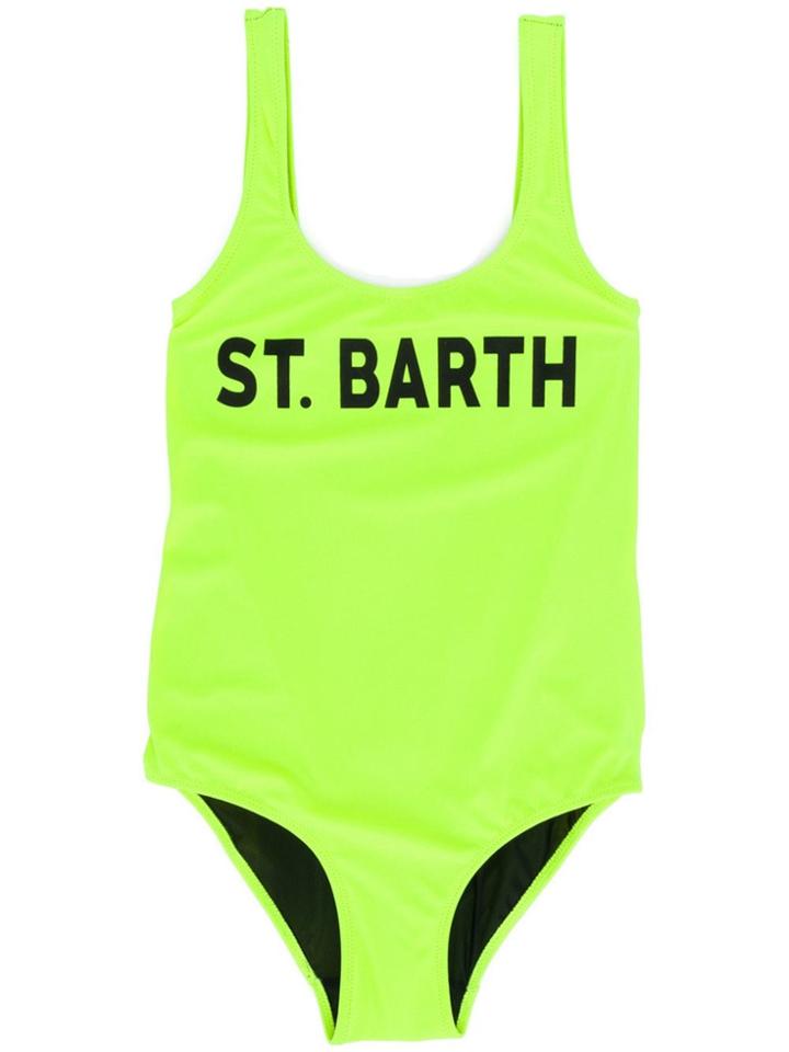 Mc2 Saint Barth Kids Lime Green Swimsuit
