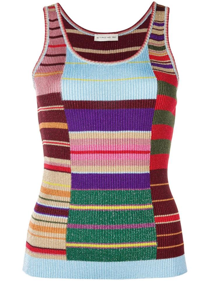 Etro Knitted Striped Vest Top - Red