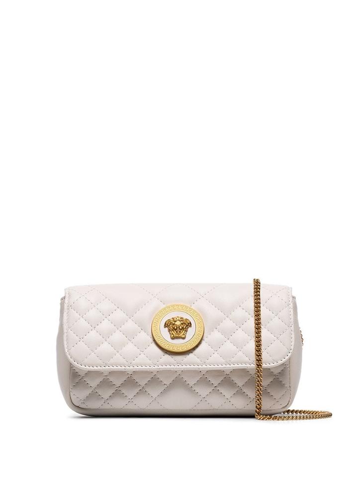 Versace Quilted Shoulder Bag - White