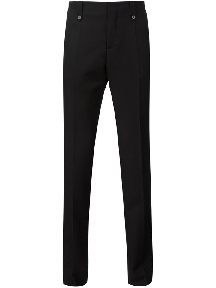 Maison Margiela Zipper Back Trousers, Men's, Size: 54, Black, Cotton/viscose/virgin Wool