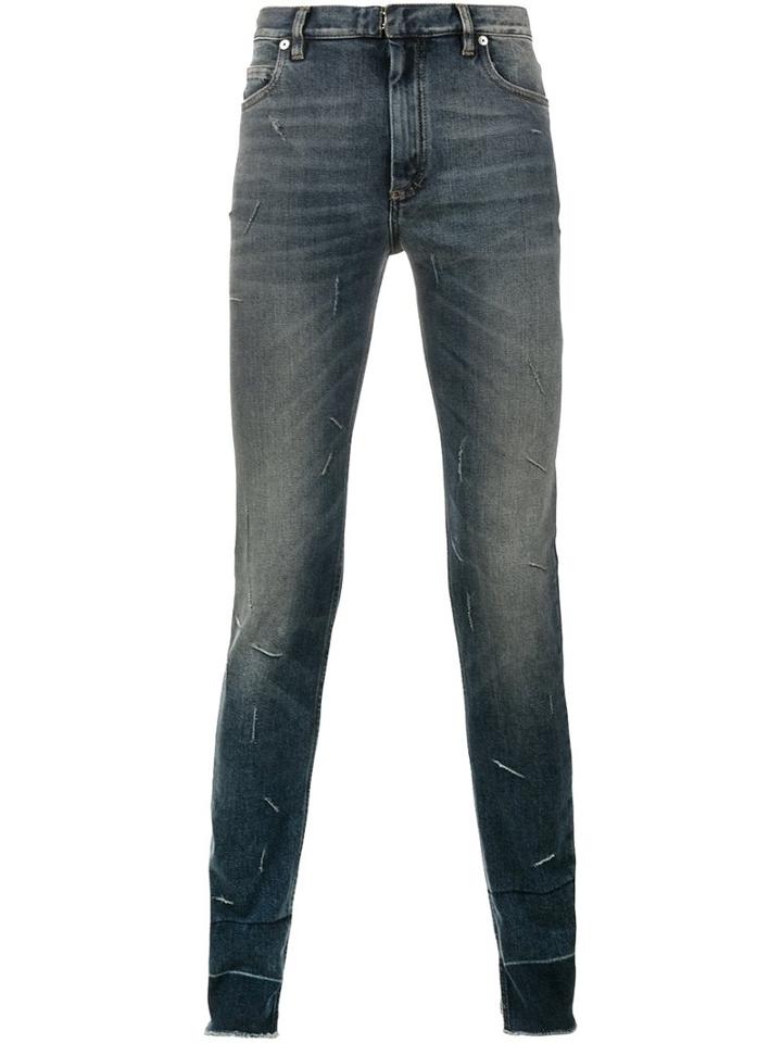 Maison Margiela Distressed Effect Skinny Jeans, Men's, Size: 31, Blue, Cotton/spandex/elastane
