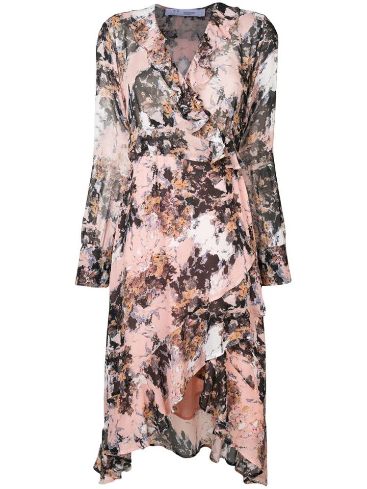 Iro Patterned V-neck Dress - Pink