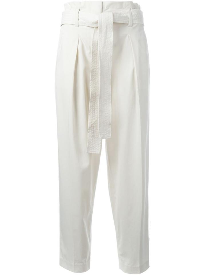 3.1 Phillip Lim 'paper Bag' Cropped Trousers, Women's, Size: 4, White, Cotton