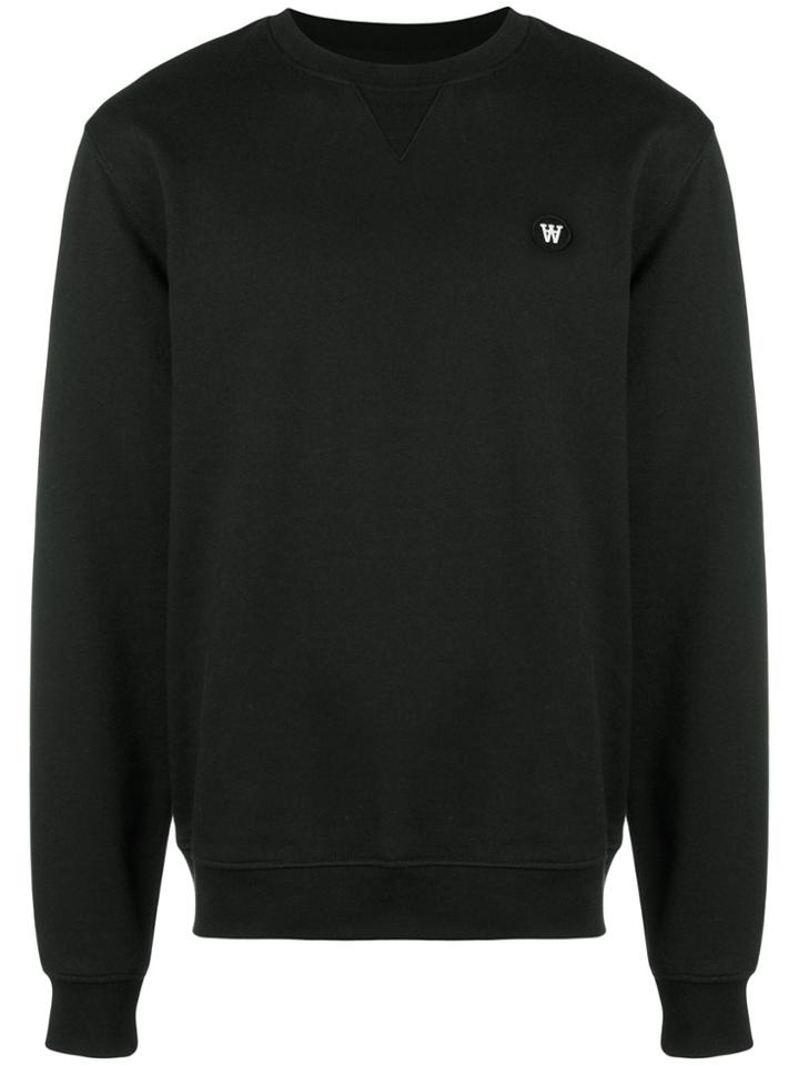 Wood Wood Tye Logo Patch Sweatshirt - Black