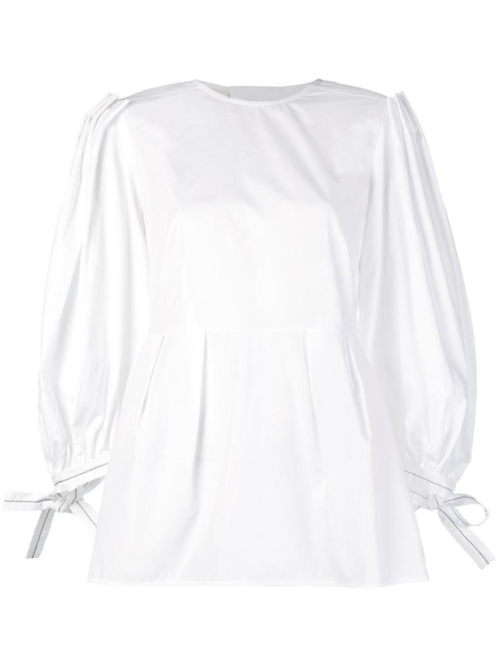Marni Balloon Sleeve Poplin Top - White
