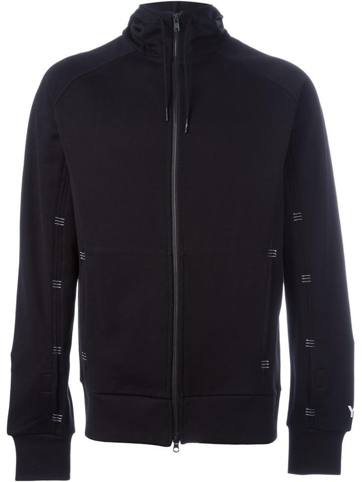 Y-3 Zipped Hoodie, Men's, Size: L, Black, Cotton/polyester