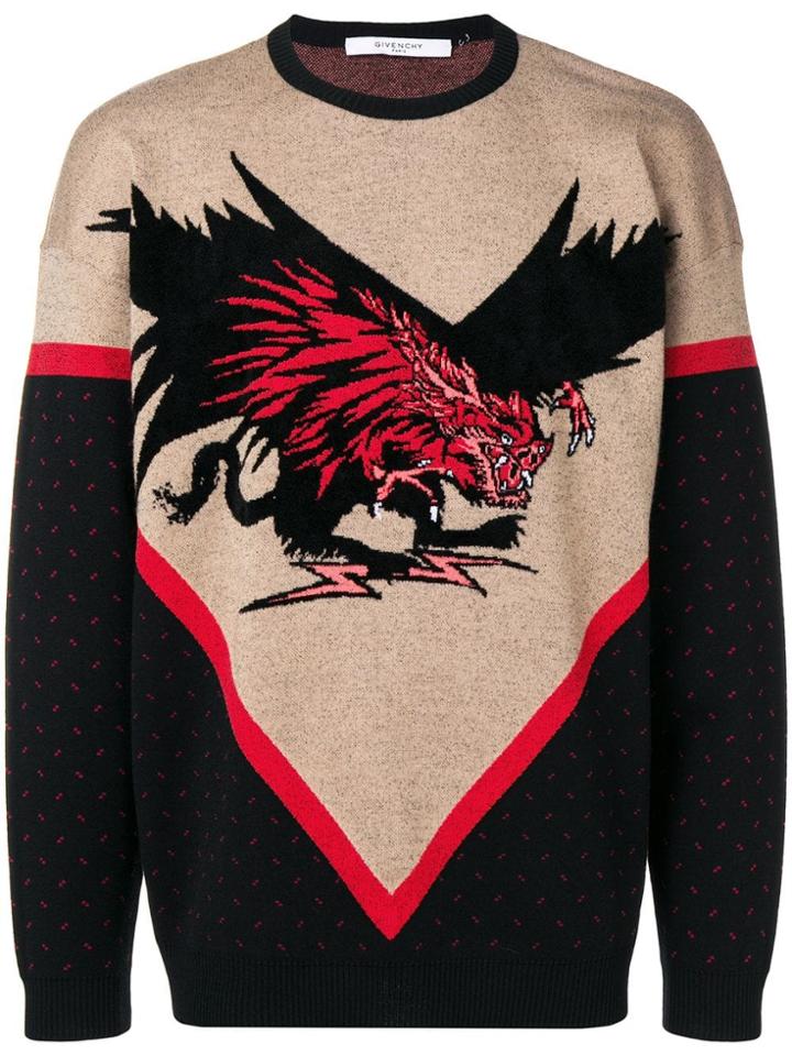 Givenchy Contrast Knit Jumper - Black
