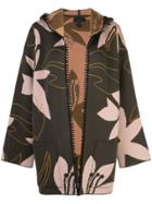 Alanui Floral Intarsia Cardi-coat - Green
