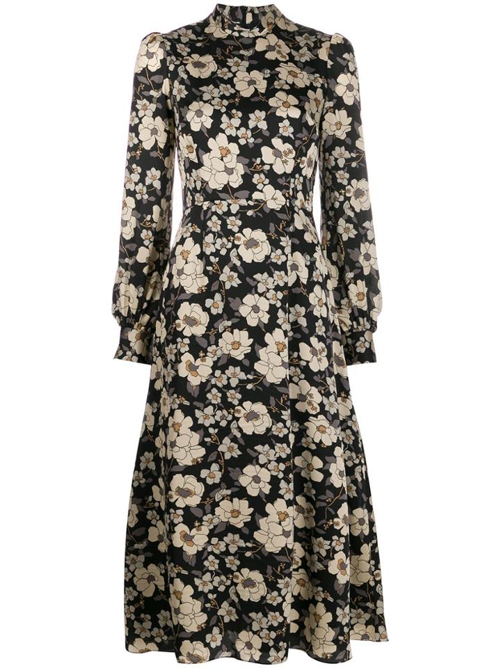 Goat Floral Print Midi Dress - Black