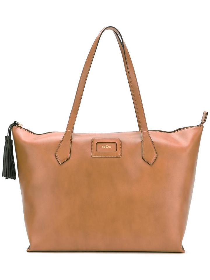 Hogan Shopper Tote, Women's, Brown, Leather