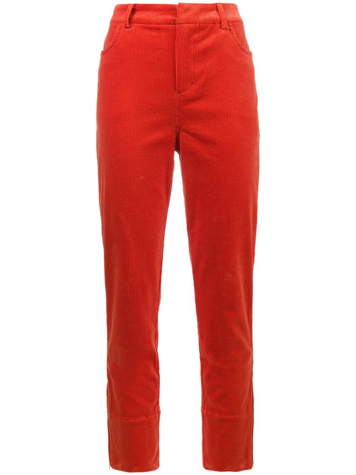 Ganni Ridgewood Corduroy Trousers - Red