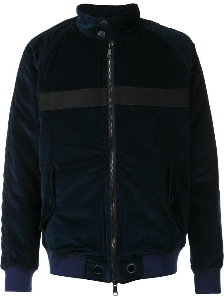 F.s.z Zip Up Padded Jacket, Men's, Blue, Cotton/feather Down/polyester/feather