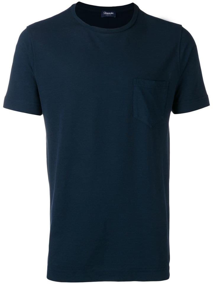 Drumohr Classic T-shirt With Chest Pocket - Blue