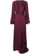 House Of Holland Polka Dot Ruched Maxi Dress - Pink & Purple