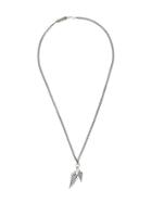 King Baby Wing Pendant Chord Necklace - Grey