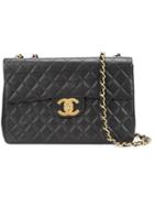 Chanel Vintage Xl Jumbo Flap Shouder Bag, Women's, Black