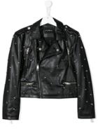 John Richmond Junior Studded Faux Leather Biker Jacket - Black