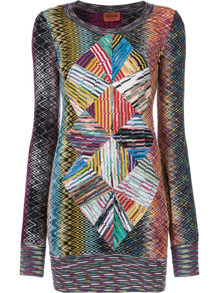 Missoni Patterned Sweater Dress, Women's, Size: 38, Nylon/wool