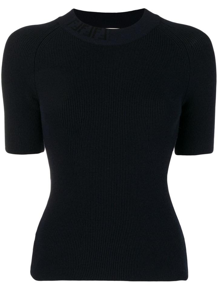 Fendi Short Sleeve Ribbed Sweater - Blue