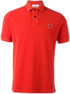 Stone Island Logo Patch Polo Shirt, Men's, Size: Xl, Red, Cotton