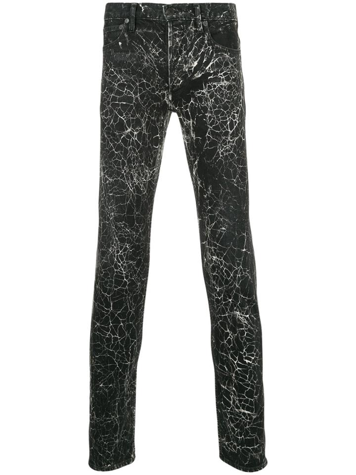 Minedenim Cracked Effect Trousers - Black