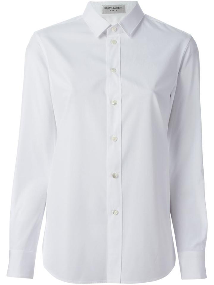 Saint Laurent Classic Shirt, Women's, Size: 42, White, Cotton