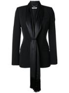 Givenchy Draped Neck-tie Fitted Blazer - Black