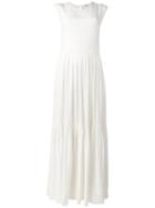 P.a.r.o.s.h. - Long Pleated Dress - Women - Silk - M, White, Silk