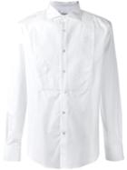 Ermanno Scervino Textured Bib Dinner Shirt, Men's, Size: 48, White, Cotton