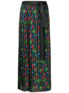 Hache Floral Pleated Skirt - Green