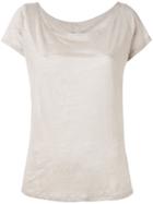 Majestic Filatures - Plain T-shirt - Women - Linen/flax - Iii, Nude/neutrals, Linen/flax