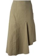 Marni Asymmetric Skirt, Women's, Size: 44, Green, Linen/flax/viscose/spandex/elastane