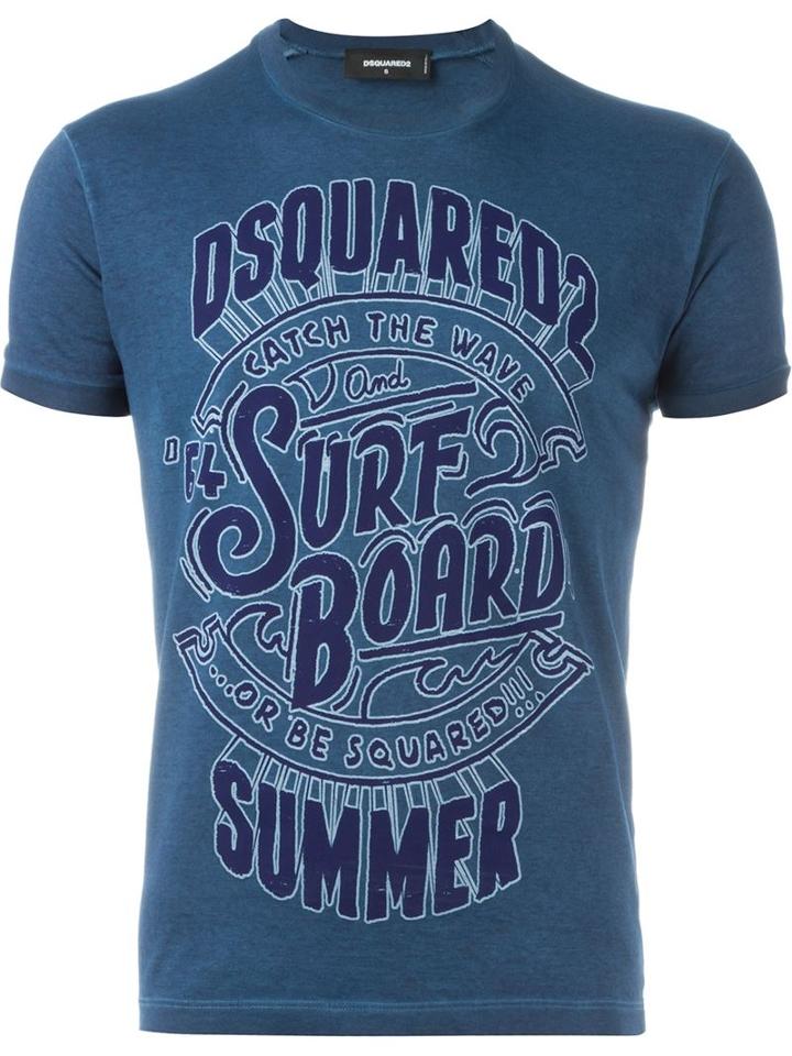 Dsquared2 Logo T-shirt, Men's, Size: M, Blue, Cotton