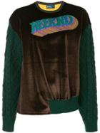 Kolor Patch Knitted Sleeve Sweatshirt - Brown