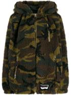 Miu Miu Camouflage Fleece Hooded Jacket - Green