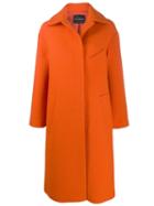 Erika Cavallini Oversized Single-breasted Coat - Orange
