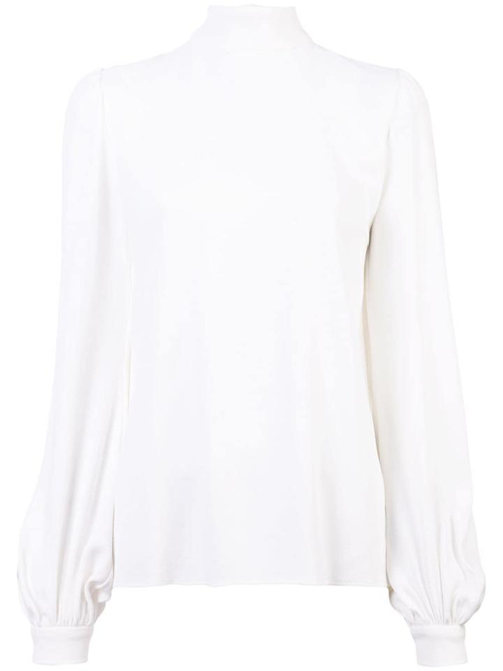 Giambattista Valli Funnel-neck Long Sleeve Blouse - White