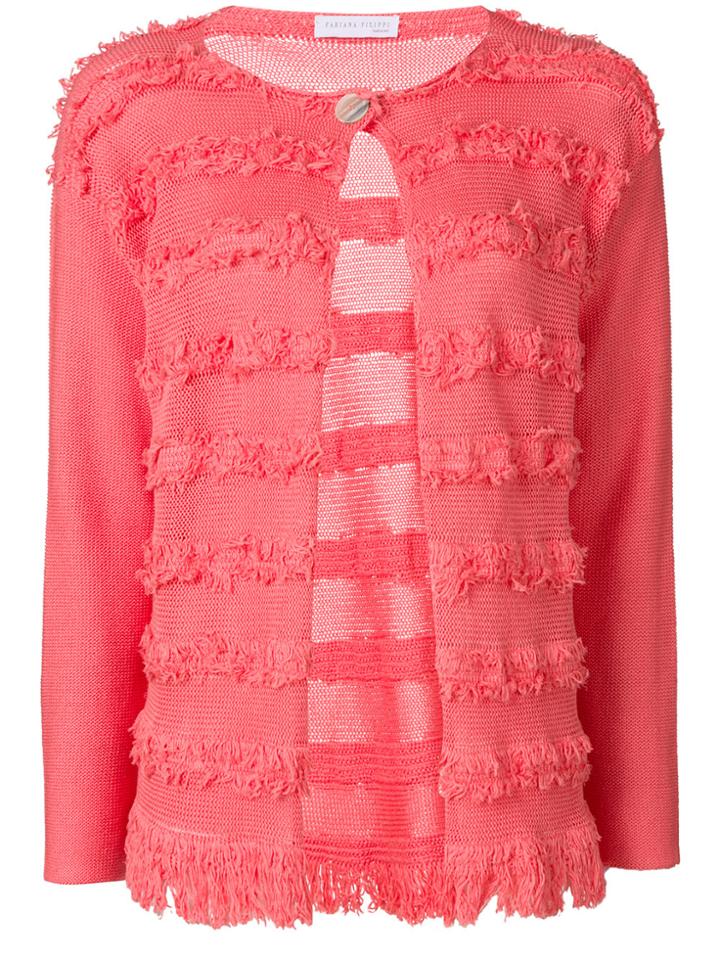Fabiana Filippi Embroidered Fitted Cardigan - Pink & Purple